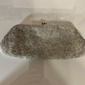 Vintage Silver Beaded Clutch